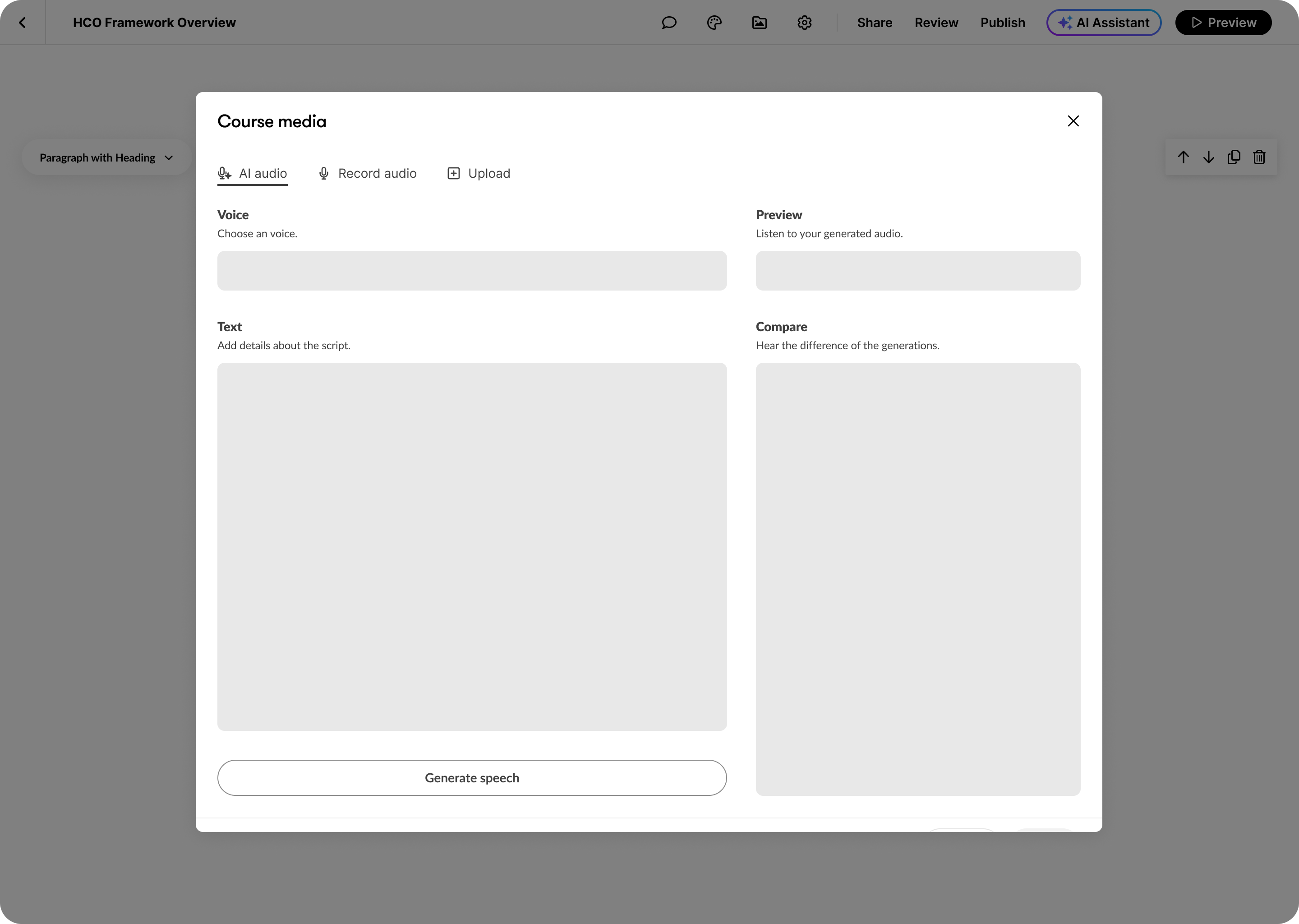 Wireframe of AI audio