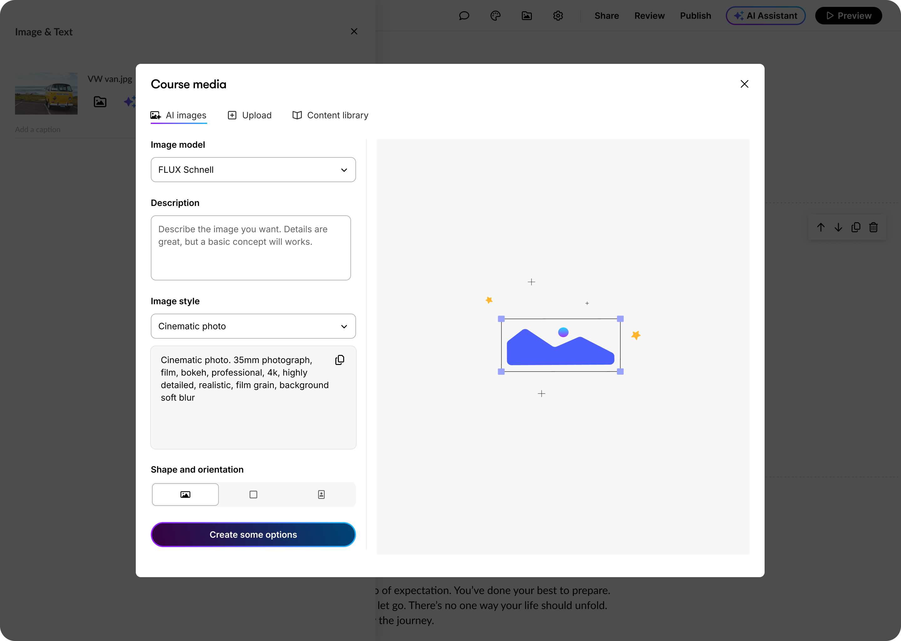 Empty state of AI images